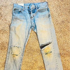 Abercrombie&Fitch slim straight used vintage pants w29 l30 with custom patching